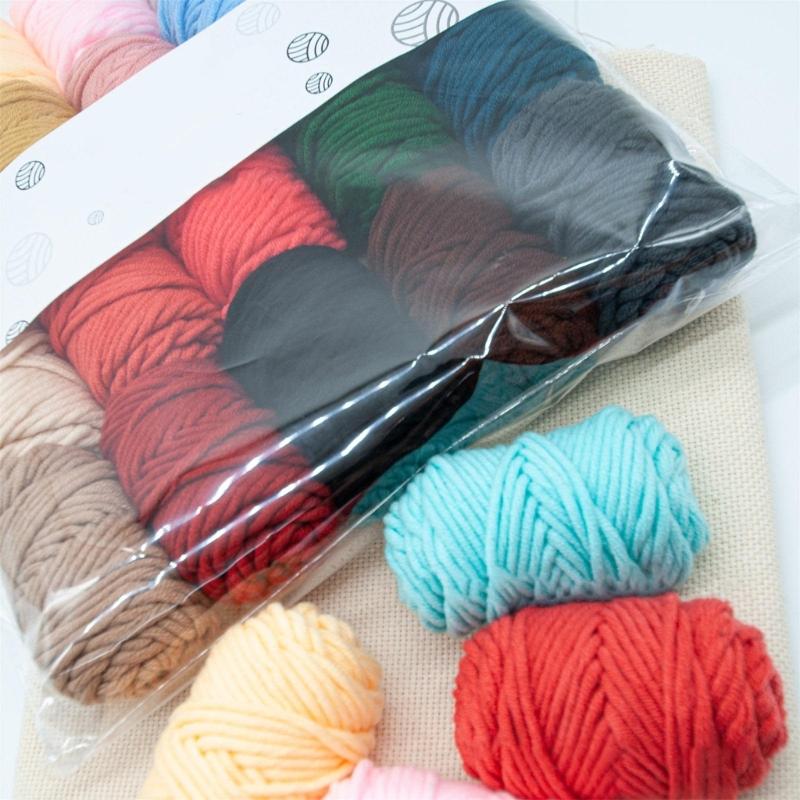 Crochet Yarn 20 Colorx16g Hand Knitting Wools Yarn Cotton Yarn for Knitting Crochet Sweater, Blankets and Crafts