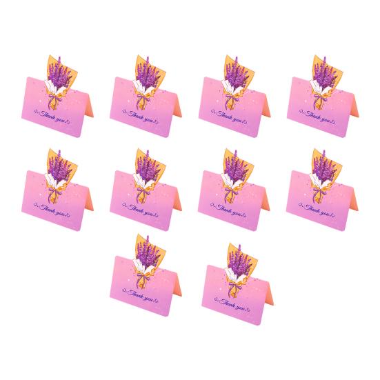 Holiday Blessing Card 10Pcs 3D Bouquet Greeting Card, Thank You Best Wishes Folding Floral Note for Mother's Day Father's