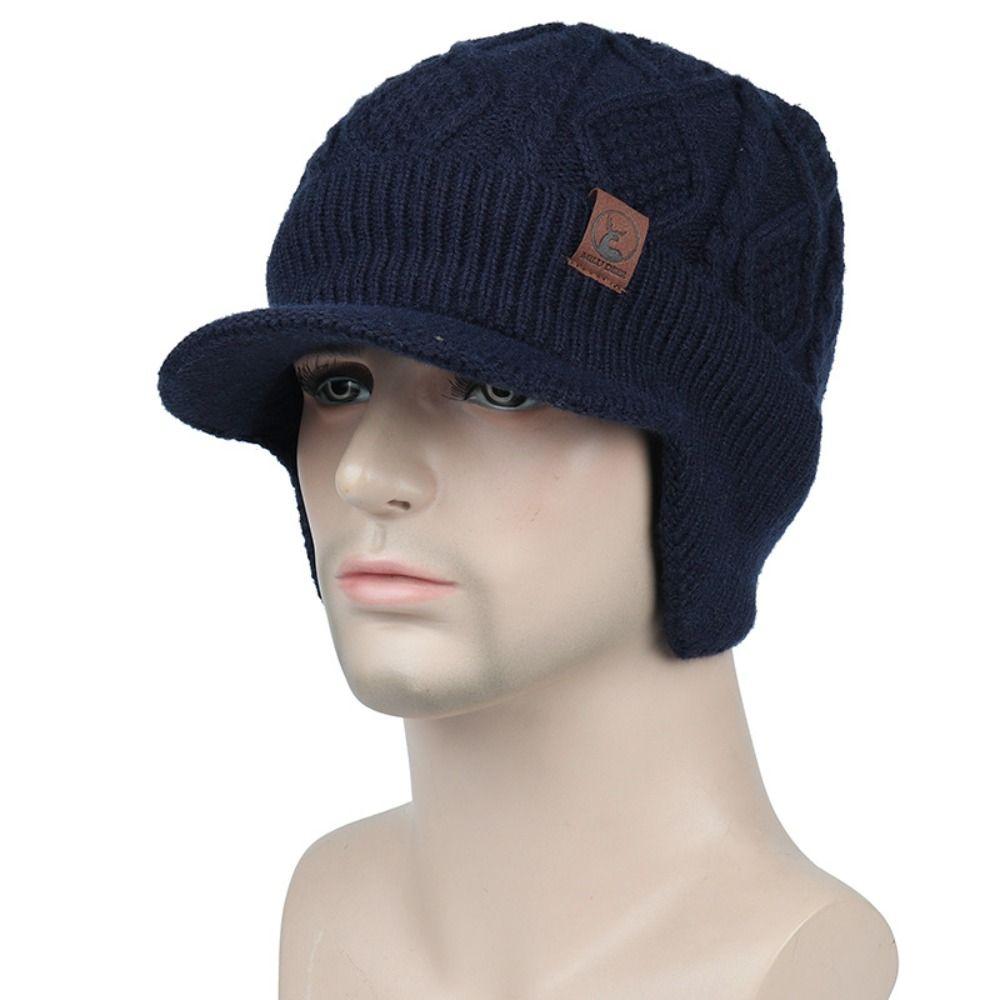 Thickened Winter Hat Warm Windproof Ski Beanie Hat Casual Knitted Hat  Birthday Gift