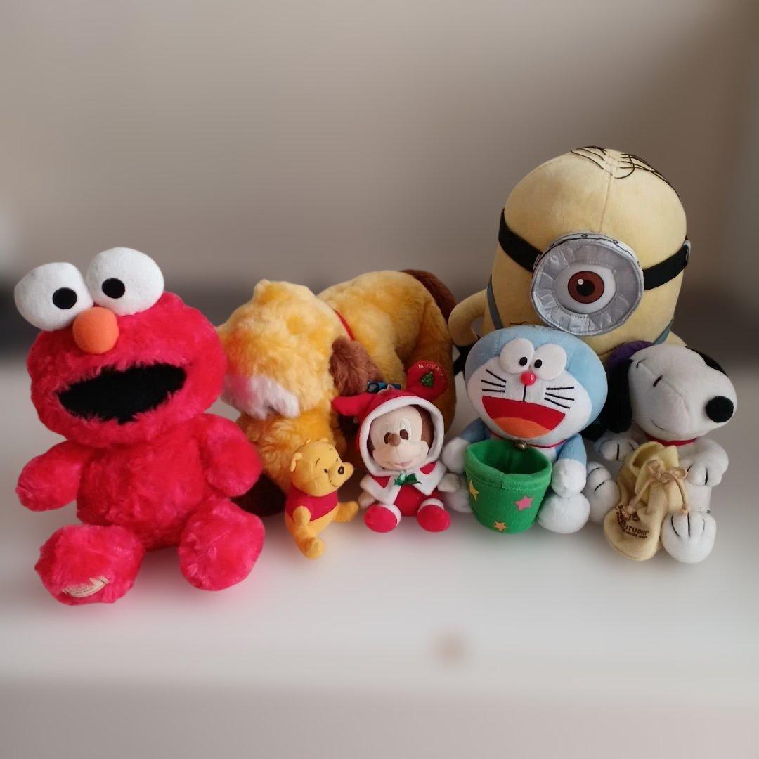 Stuffed toy set Elmo Doraemon Minion