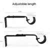 Curtain Rod Brackets Heavy Duty Drapery Hardware Adjustable Curtain Rod Holders Black for 7/8 or 1 Inch Rods, Set of 3 (Black, Fits Rods Up To 1