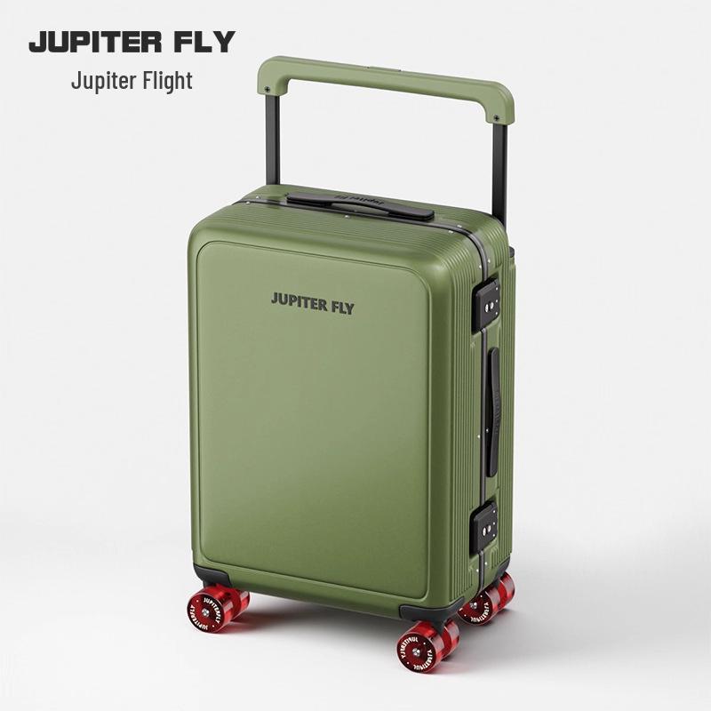 2025 Aluminum Frame 20-Inch Large Capacity Durable Travel Luggage with Wide Handle 20-inch оливковый