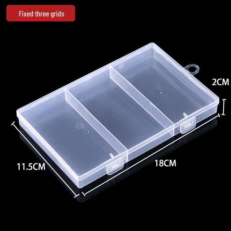 Transparent Rectangular Plastic Box with 10, 15, or 24 Compartments for Storage