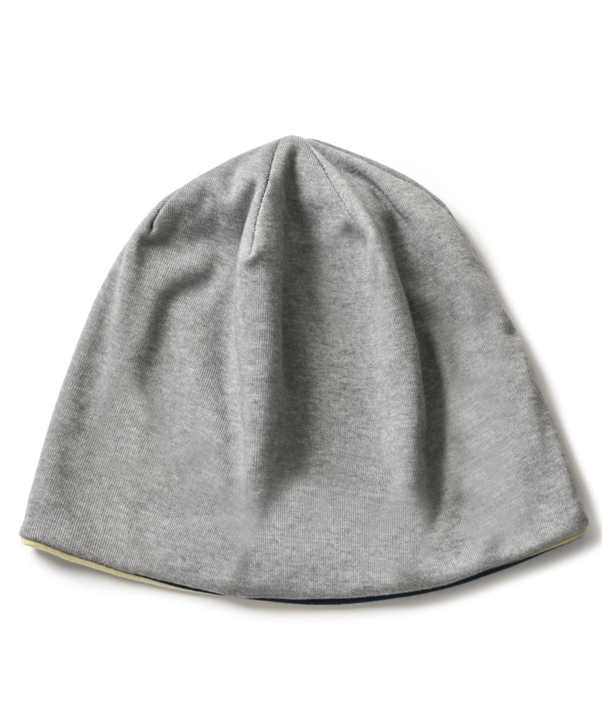 AMOU Reversible Stripe Beanie Gray