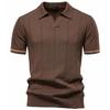 Men's Knitted Polo Shirt, Business Casual Short Sleeve Turn-Down Collar Polo Top Short Sleeve Turn-Down Collar Sweater Polo Tee for Spring Summer
