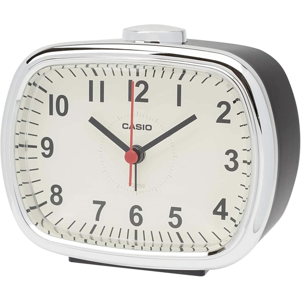 CASIO Alarm Clock, Table Clock, Dark Brown, Analog, Snooze, Light, Retro, TQ-159-5JF