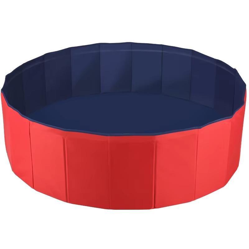 dog toy Blue and Red PVC Foldable Dog Pet Cat Pool Large 80x20cm Pet Washing & Swimming Pool синий