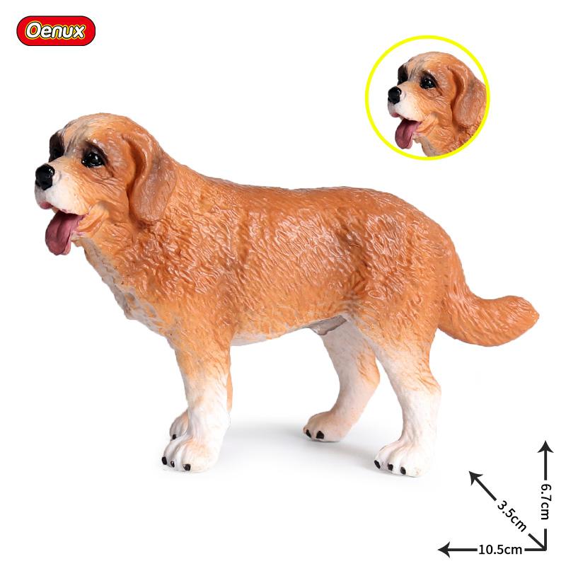 Oenux New Farm Dogs Pet Figurines Rottweiler Collie Huskie Bulldog Schnauzer Model Action Figures Cute Home Decoration Kids Toy