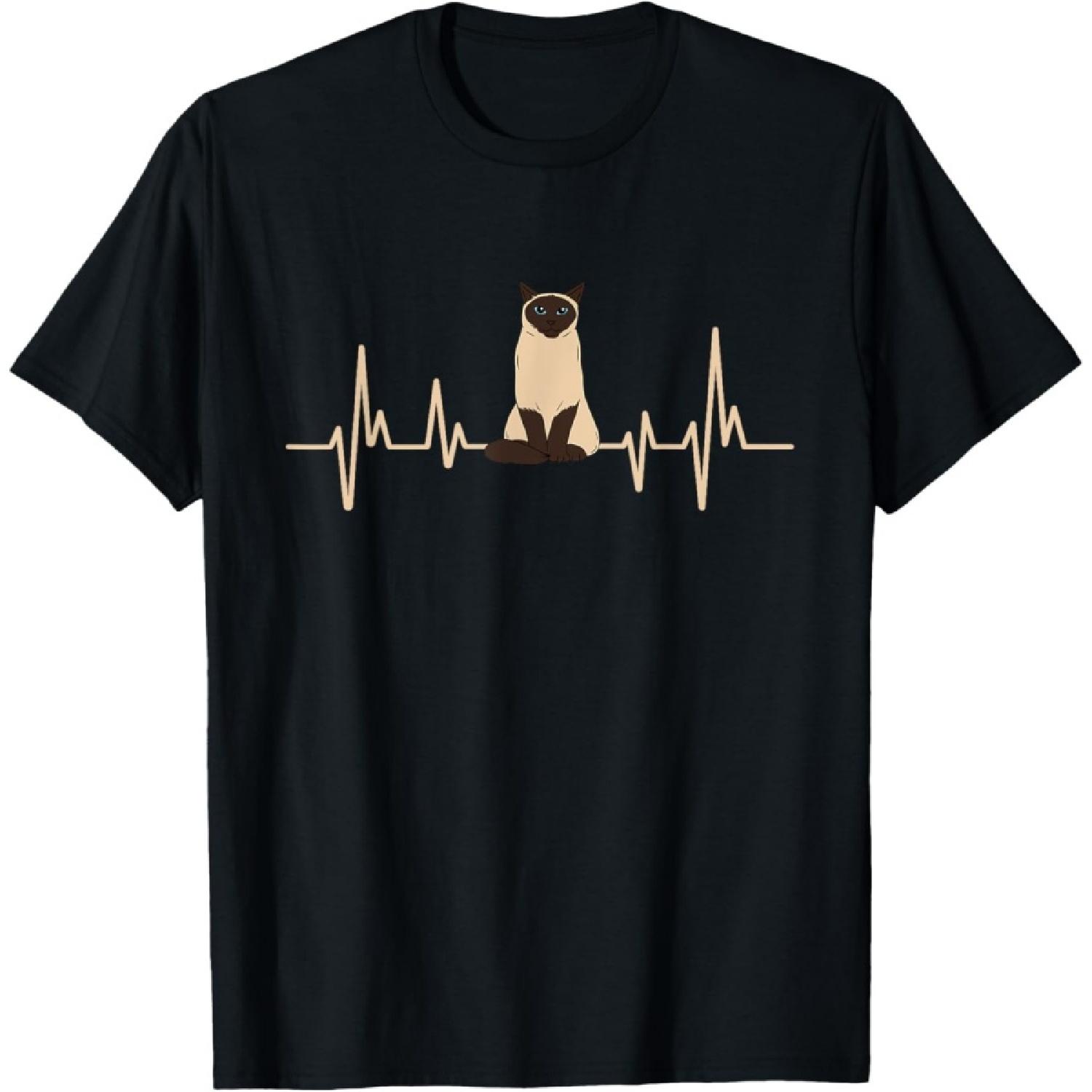 Siamese Cat Heartbeat, Siamese Cat T-Shirt S