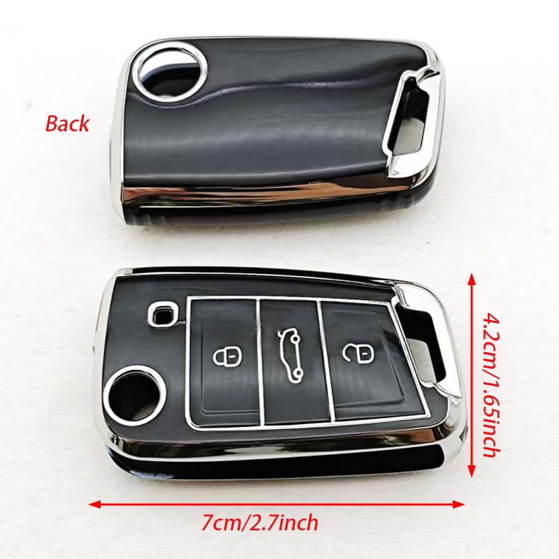 1pc TPU Car Key Case Cover Bag Keychain Protector For Volkswagen VW Polo Golf7 MK7 Tiguan for Skoda Octavia Kodiaq Karoq