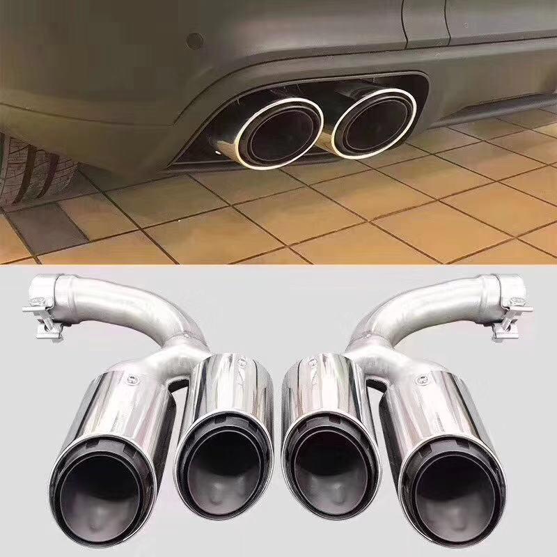 

Porsche Cayenne Four-Outlet Tailpipe Tip - New Three-Layer Exhaust 2.0T Cayenne Titanium Black Triple Tailpipe