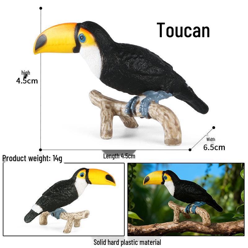 Children's Animal Simulation Toy Set: Eagle, Falcon, Secretary Bird, Owl Figurines