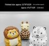 Handmade Solid Wood Carving Ornaments: Lion, Giraffe, Snow Leopard - Desktop Decoration