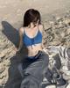 Trendy Candy Color Split Bikini: High Waist, Slimming Beach Swimsuit for Women.