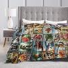 Italian Brainrot All Stars Funny Meme Blankets Fleece Spring Autumn Multi-function Warm Throw Blankets for Bedding Travel Quilt