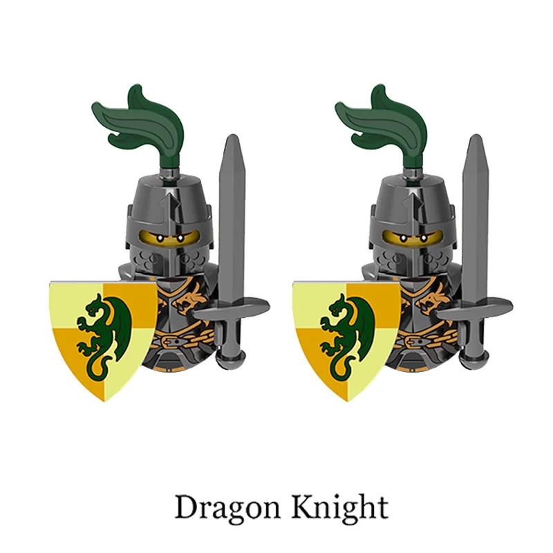 Medieval Knight Armored Troops Ancient Army Soldiers Mini Weapon Equipment Flag Model Building Blocks Kids Toys Birthday Gifts