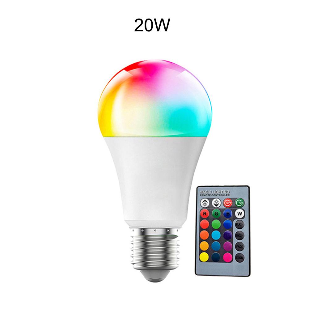 220V E27 LED Bulb Lights 5W 10W 15W Spotlight Bulb Changeable Colorful LED Smart Lamp With IR Remote Control Home Bar Decor