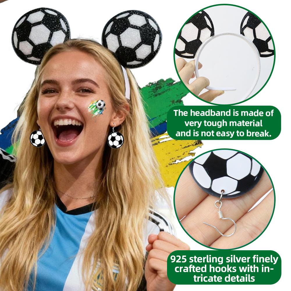 2026 USA Canada Mexico World Cup Fan Supplies Headband Earrings Tattoo Stickers Three-Piece Set Football Cheer Props