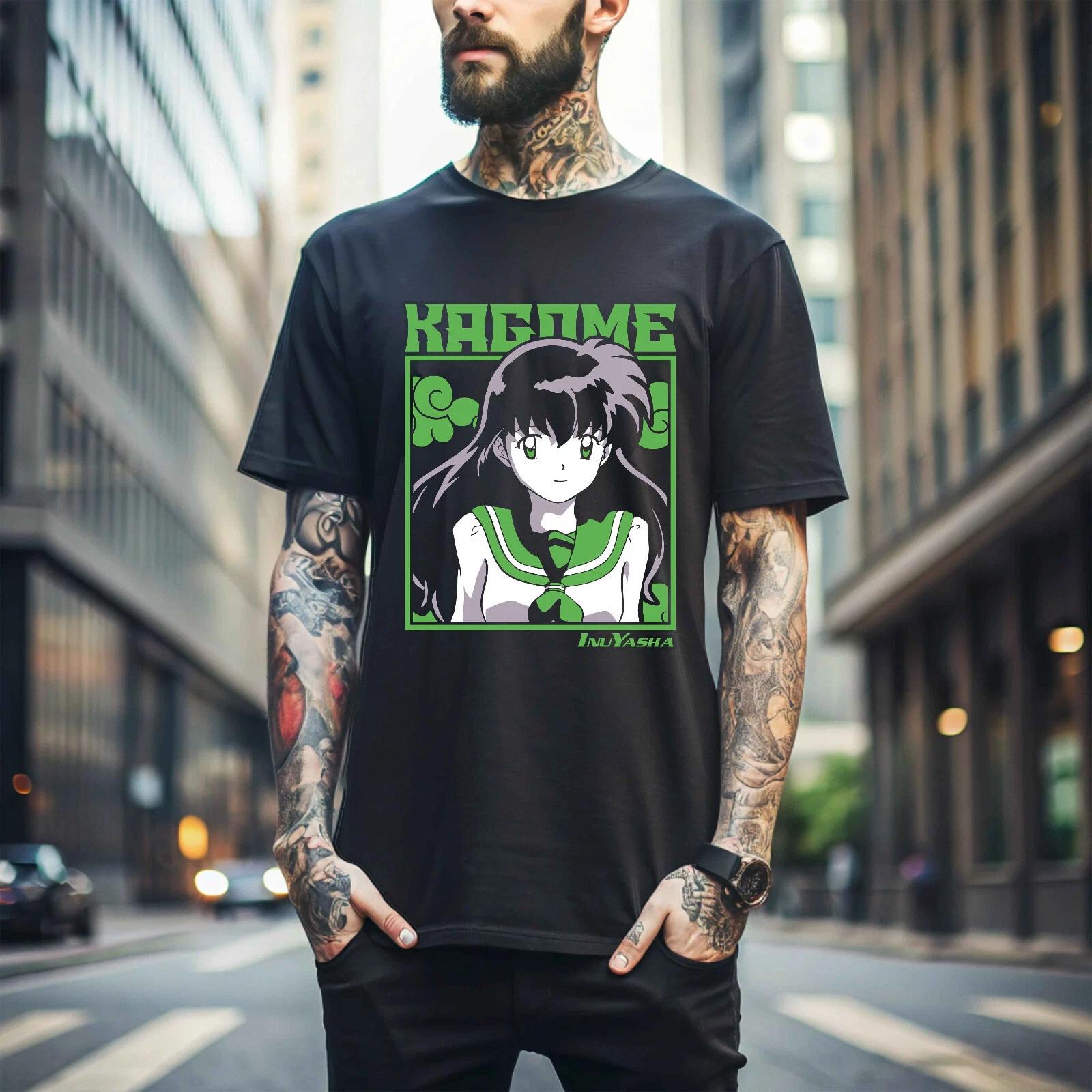 

MENS WOMENS Inuyasha T-shirt Kagome Higurashi Sesshomaru Red Moon Inu Yasha Anime Shirt 296 2XL