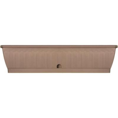 TERRAFLOR Planter - Plastic - Taupe - Rectangular - 80x19.5xH18cm - 100% Recyclable - Garden ID