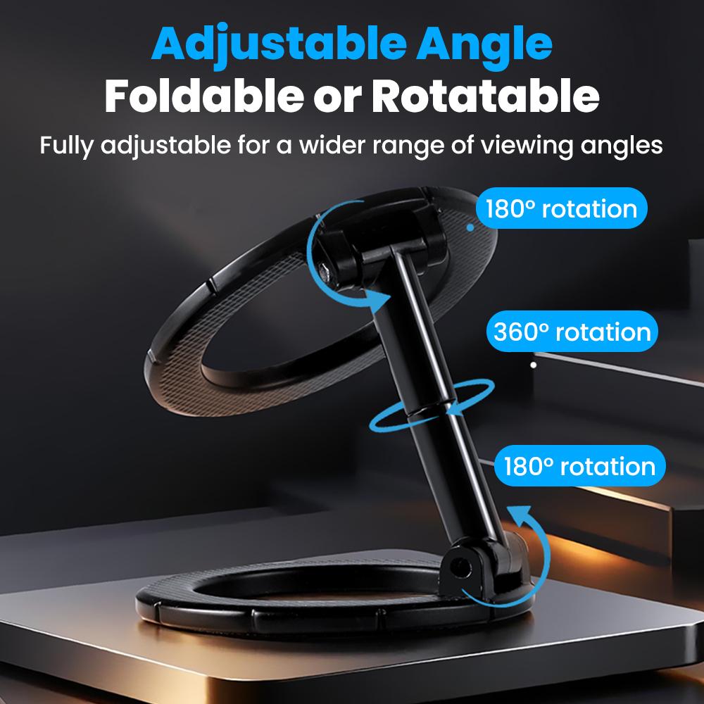 Portable Magnetic Mobile Phone Holder Car-mounted Mobile Phone Holder Foldable Magnetic Suction Type 360° Rotating Holder