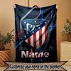 Individualizuotas su vardu Atletico Madrid spaudinio pledas, namų dekoras, miegamasis, sofa, stovyklavimas, svetainės sofa, dovanos gimtadieniui, Kalėdoms