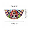 Watercolor Marigold Skeleton Day Of The Dead Fan Flag For Mexican Festival Party Decor