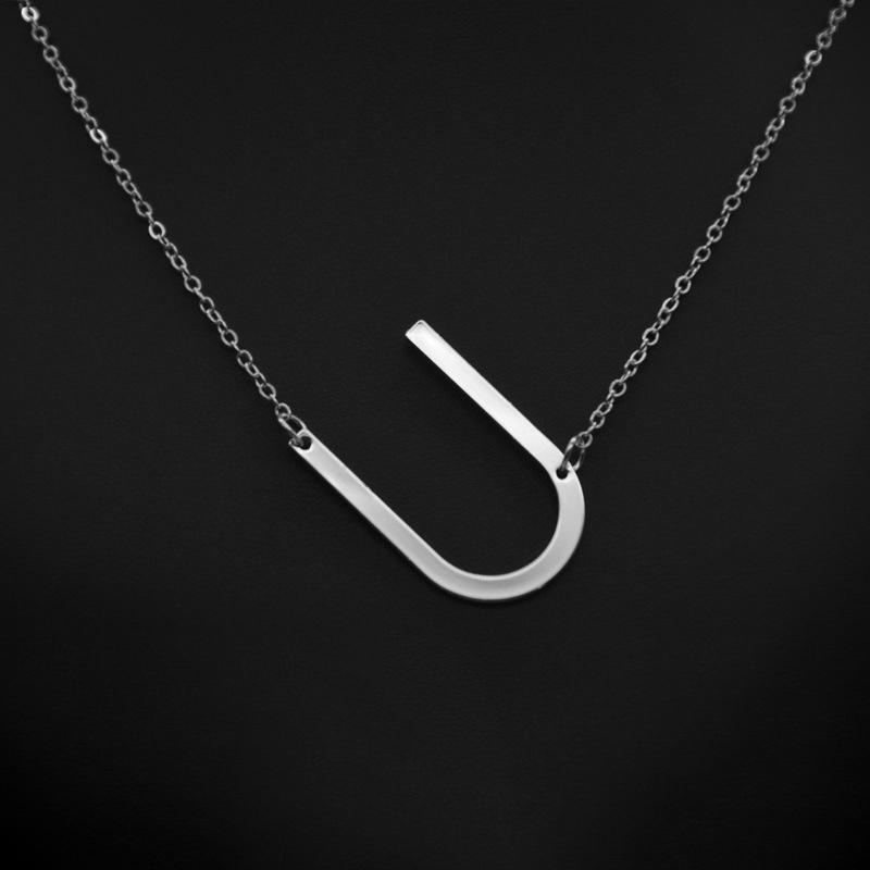 Kvinne 26 engelske bokstaver Ornament Ripple Chain Personlig brevkjede