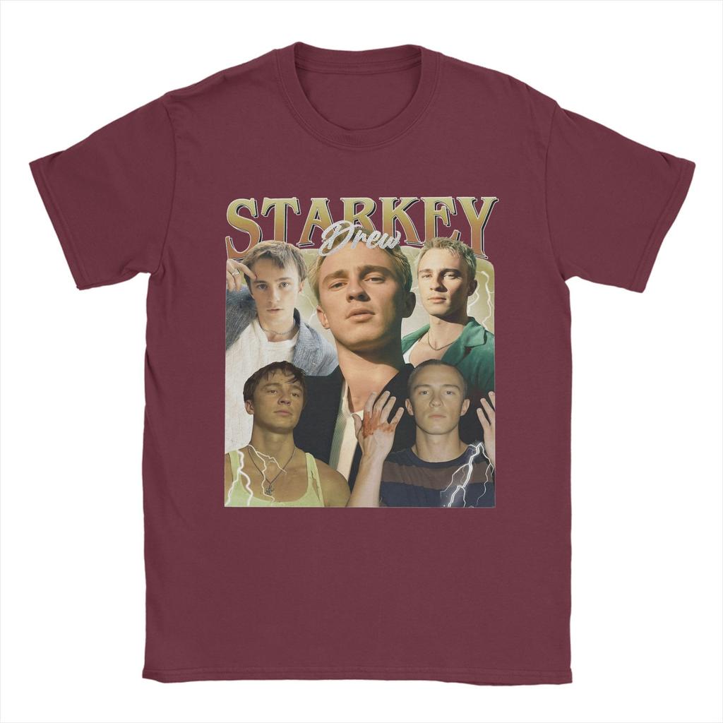 Vintage Drew Starkey T Shirt Men Cotton Funny T-Shirts O Neck Tee Shirt Short Sleeve Clothes Printed
