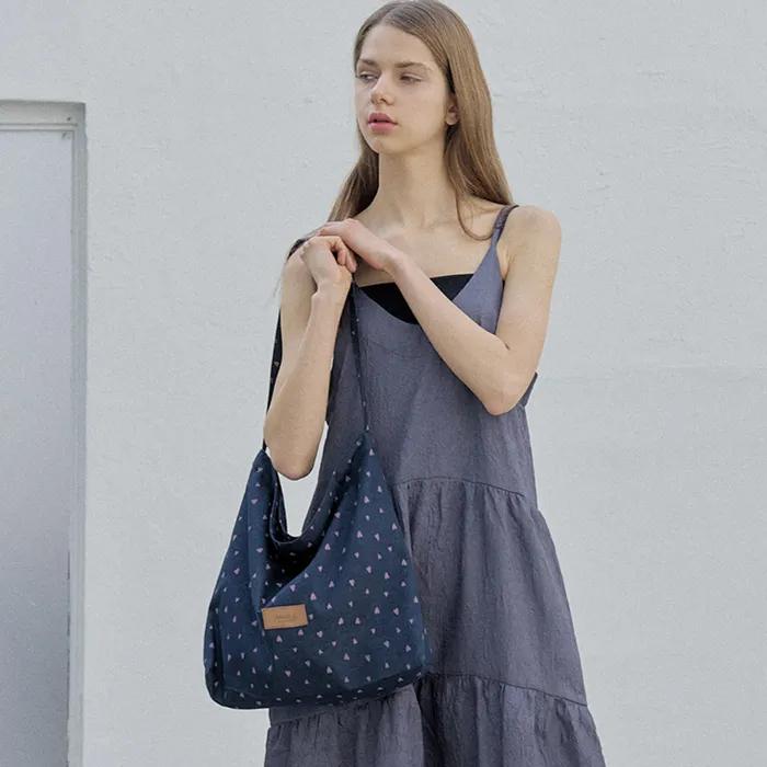 Heart Pattern Eco Bag - NAVY