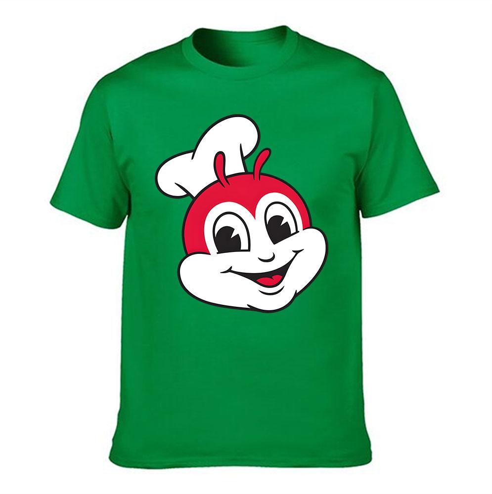 Unisexs Cotton Tshirt With Jollibee Print Casual Crew Neck Short Sleeve Tee For Daily Wear