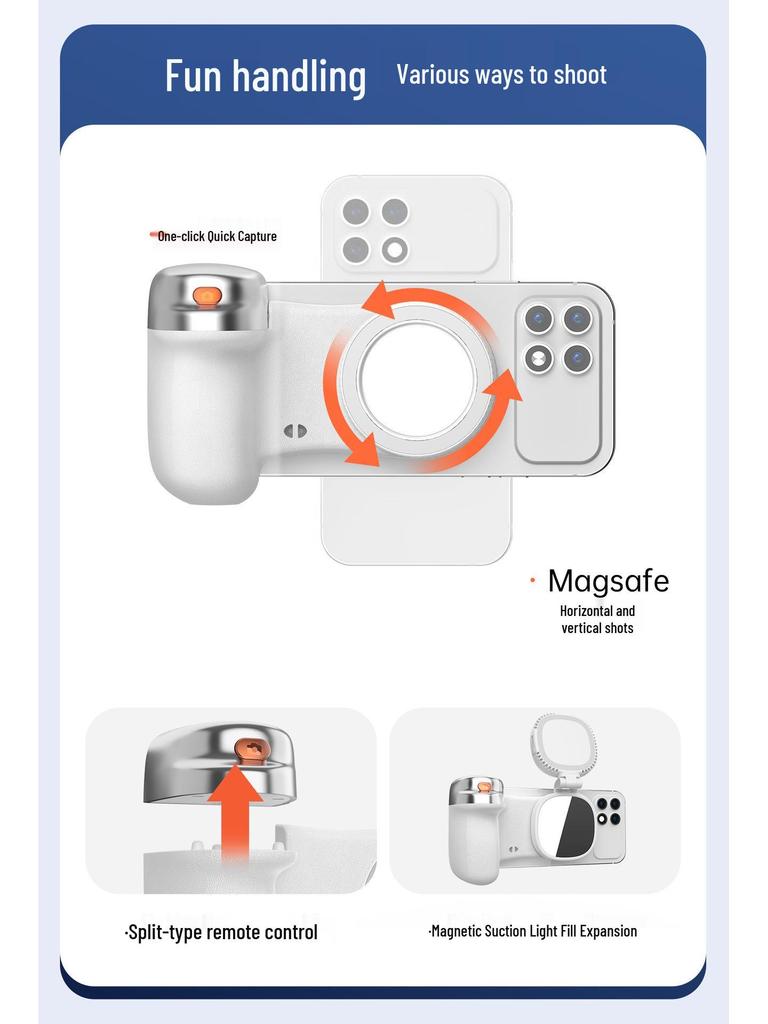 K02 Magnetic Bluetooth Shutter Remote P135 Selfie Stick for TikTok, Vlog, Video, and Live Streaming