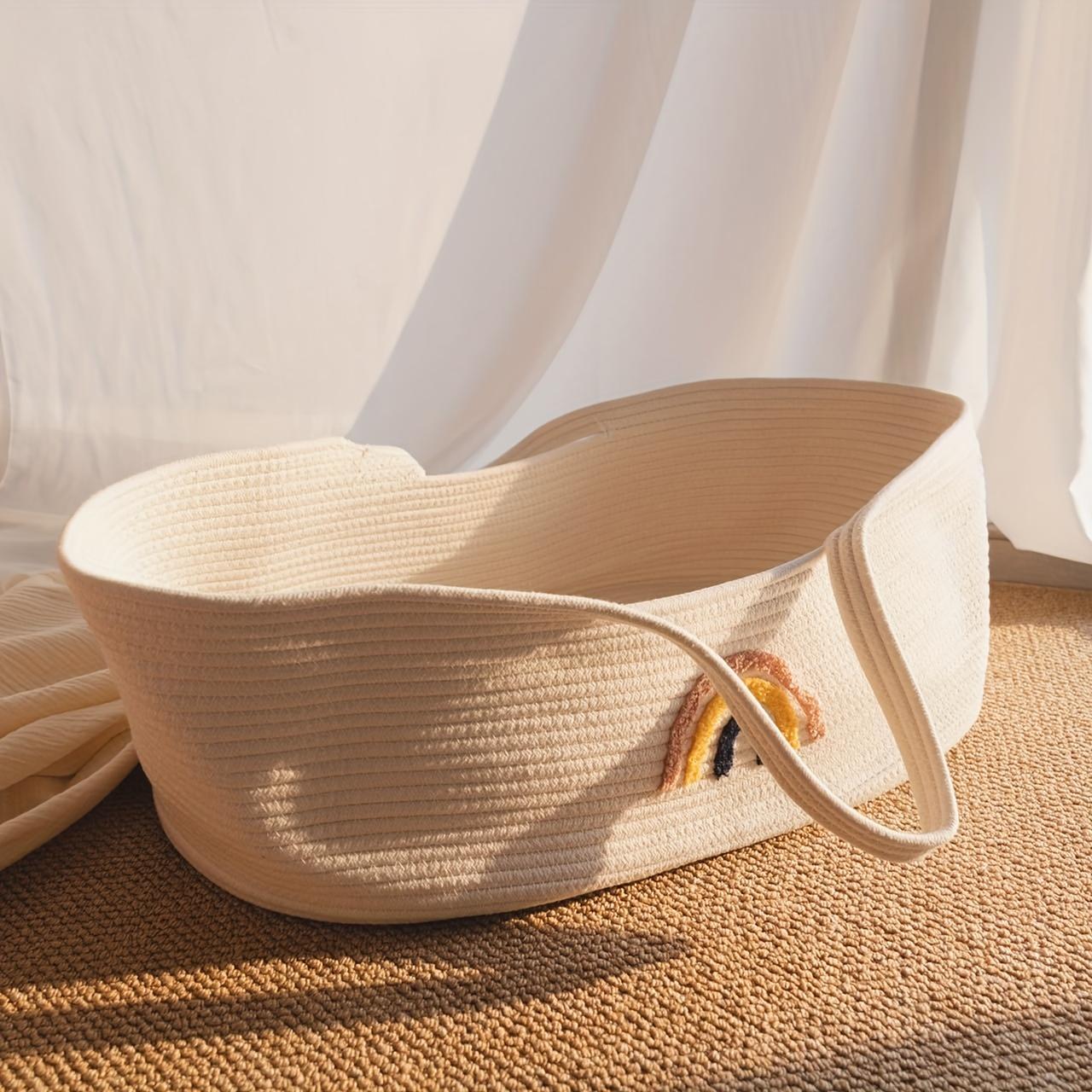 

Foldable Reusable Large Capacity Parent Bag - Striped Multicolor Storage Basket Essentials Picnics Photography Props