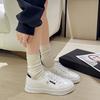 Little white shoes new retro flat bottom round head versatile board shoes lace up student sports and leisure shoes