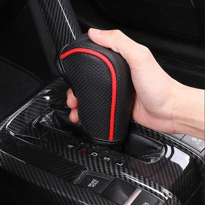 Non-Slip Car Shift Handle Cover Universal Leather Wear-resistant Car Interior Accessories Adjustable Breathable Shift Knob Cover