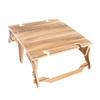 Wooden Folding Picnic Basket Table Outdoor Portable 2 in 1 Vintage with Wine Glass Holder