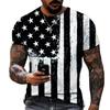 Men Women T-Shirts Star and Stripes Flag Digital Printing Graphic Tees Tops Casual Street Wear 3D Skull Personality T-Shirt Kid