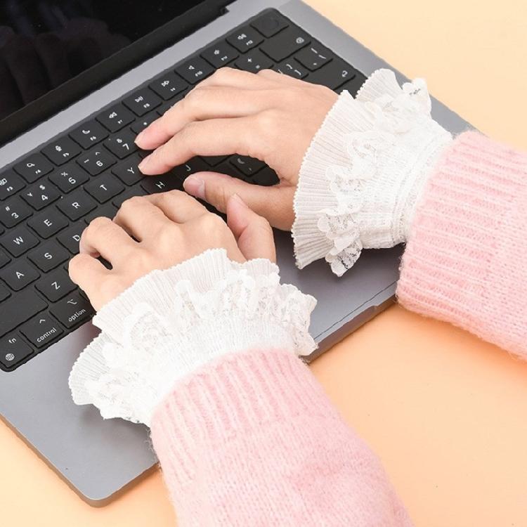 Ruffled False Sleeves for Girls Detachable Ruffled Cuffs Shirt Decorative Cuffs