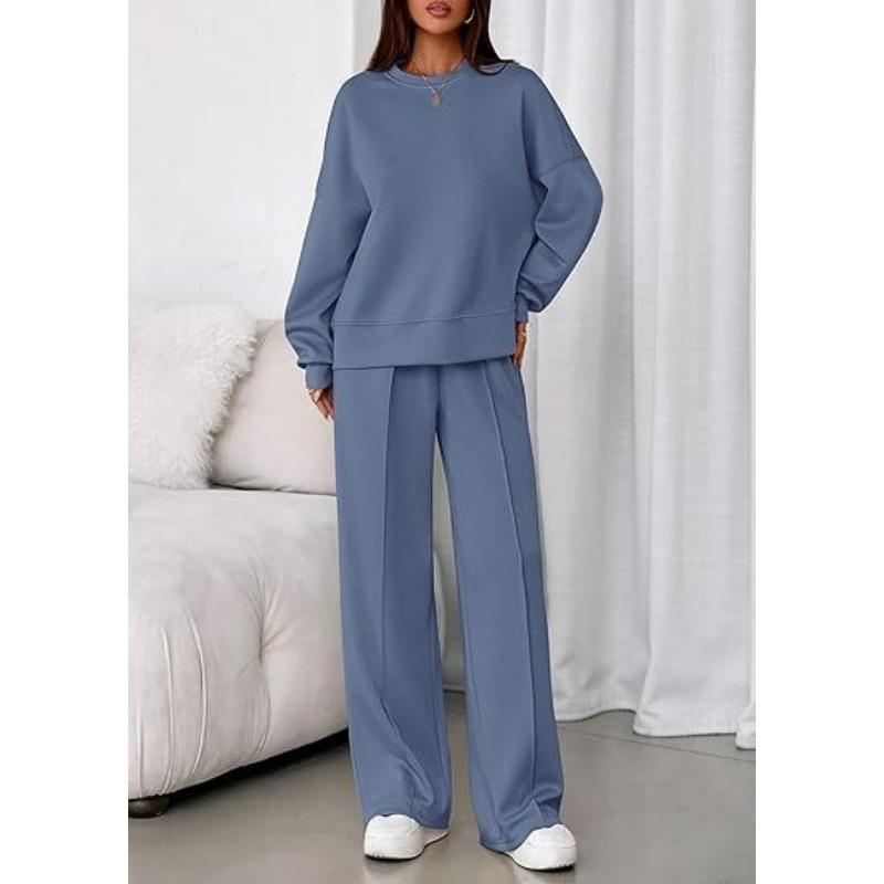Fashion Casual Suit Solid Color Long-sleeved Sweater Zipper Trousers Two-piece Suit
