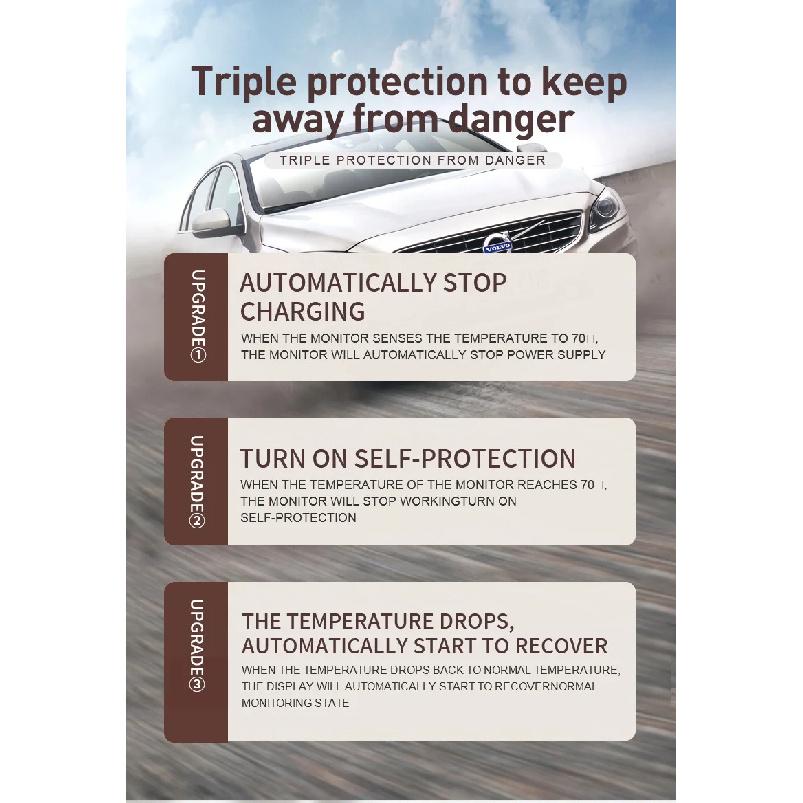 Tire Pressure Monitoring System Temperature Warning Fuel Save With 4 External Sensors Solar TPMS Car Tyre Pressure Monitor