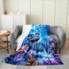 Cute Cartoon Dragon Fleece Throw Blanket Polka Dot Mushroom Twin Size Plush Jungle Butterfly Fantasy Western Dragon Bed Sofa Cov
