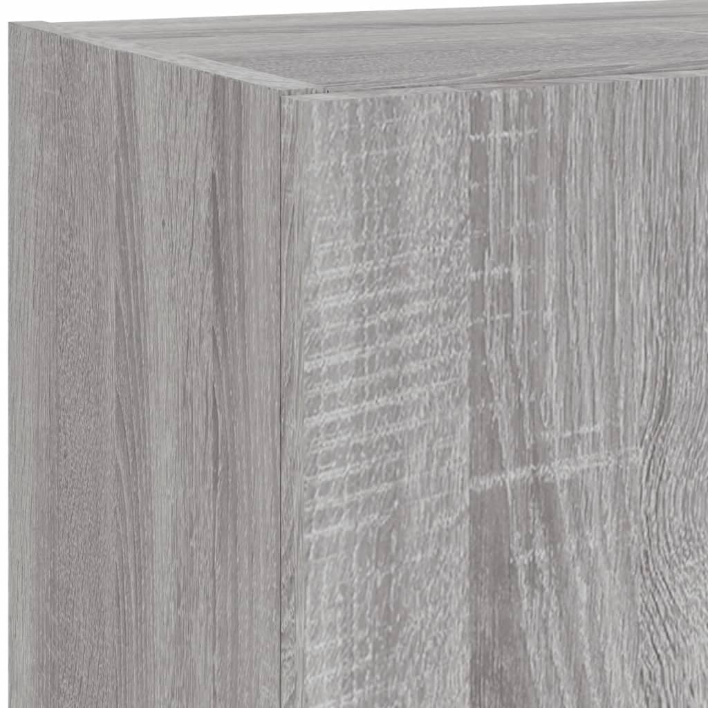 5 piece living wall unit with LED lighting grey Sonoma particleboard