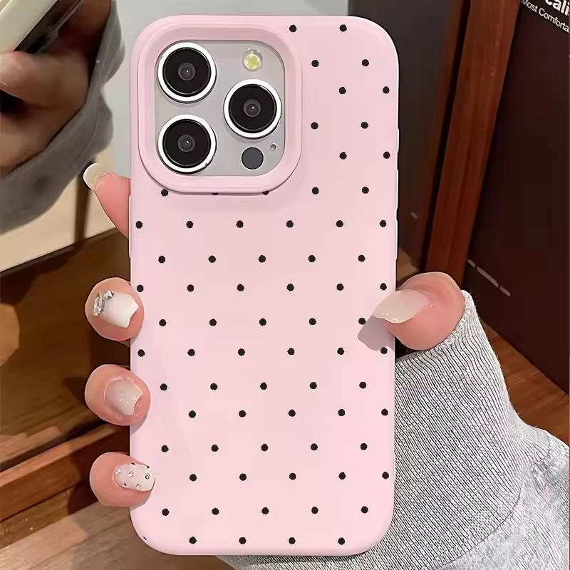 Minimalism Full Screen Somple Polka Dots Pattern Phone Case For For Iphone 17AIR 16 1 14 13 12 11 Pro MAX Plus Y2K Silicone Cover