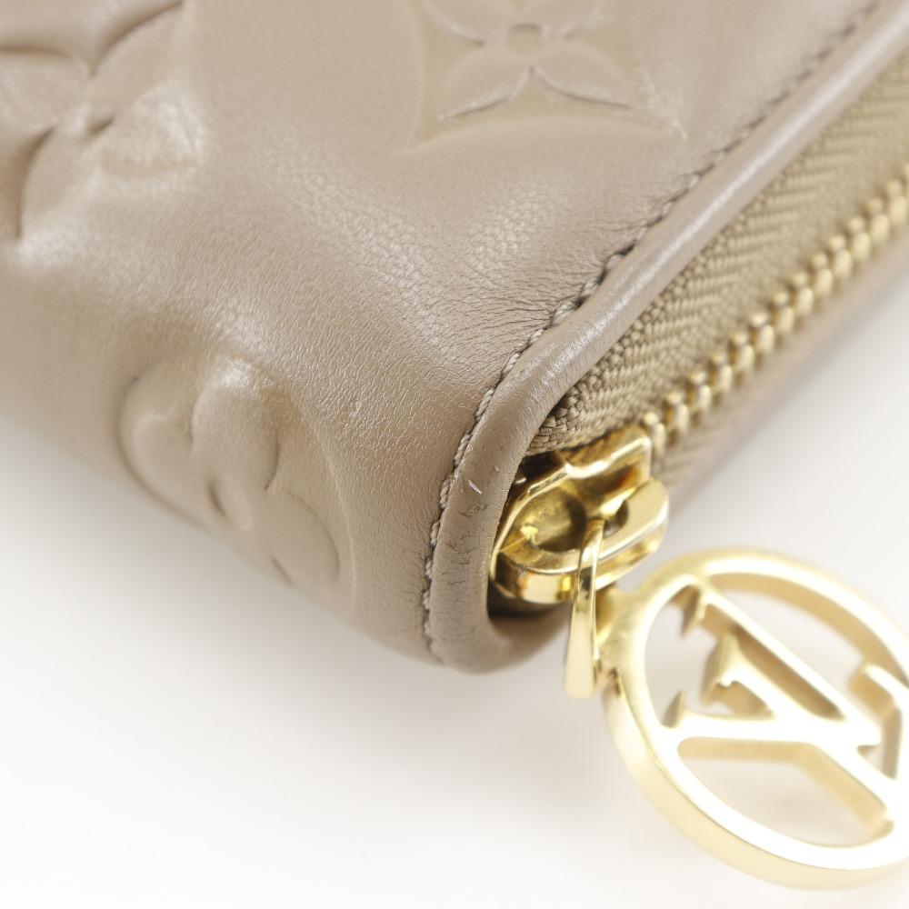 LOUIS VUITTON Zippy wallet Purse M81511 Monogram Coussin Taupe beige lambskin Women Used