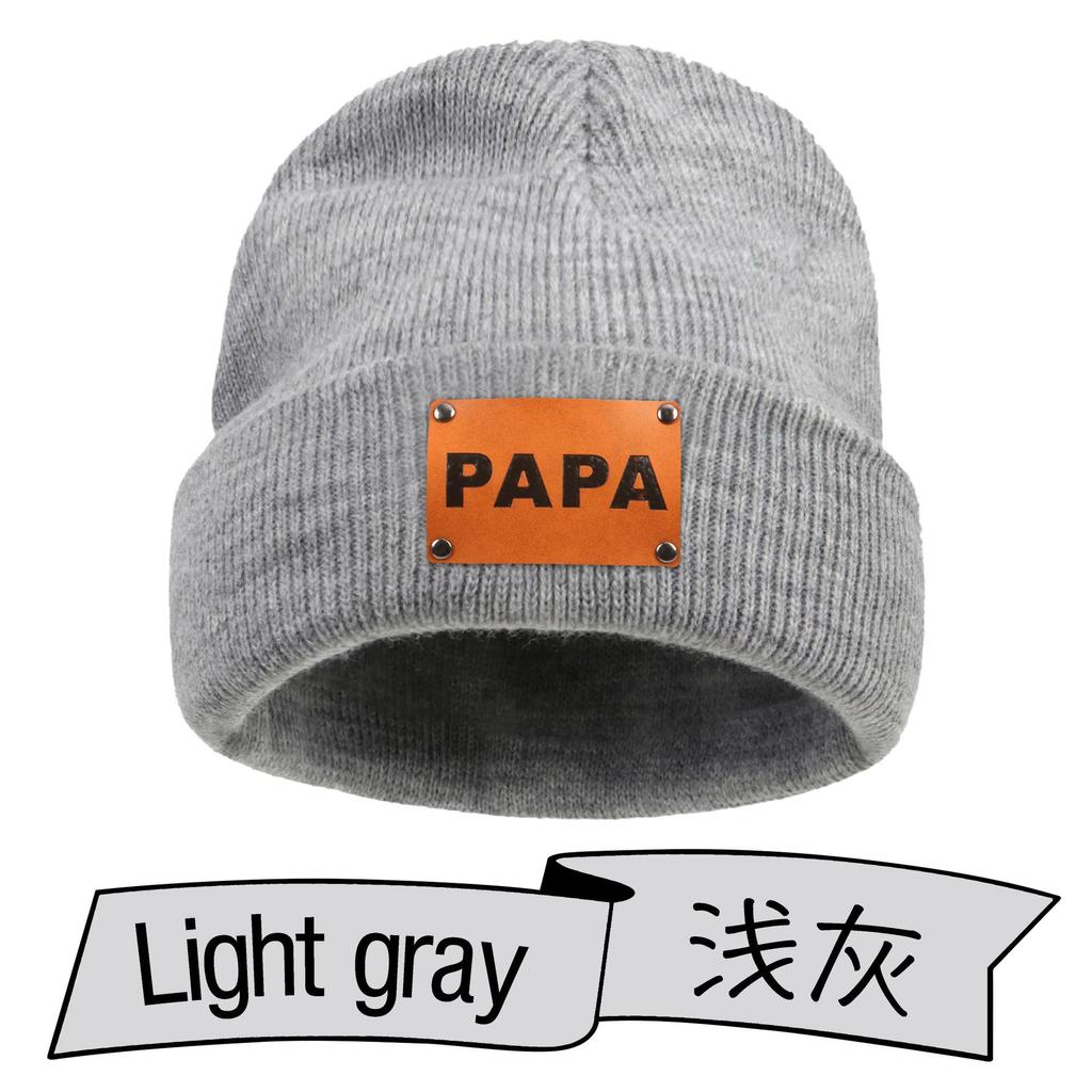 2022 new autumn and winter acrylic wool pullover hat European and American hip hop leather label women's knitted hat