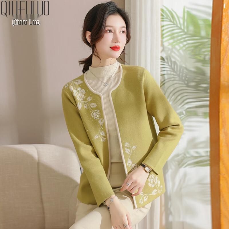 

Осенний вязаный кардиган для женщин среднего возраста 3XL