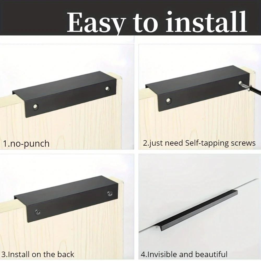 Hidden Furniture Cabinet Door Handles Wardrobe Cupboard Pulls Drawer Knobs Furniture Hardware