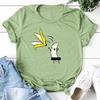Damen Casual Grafik T-Shirts Damen Polyester Sommer T-Shirts Tops Harajuku Banane mit abziehbarer Bananenschale