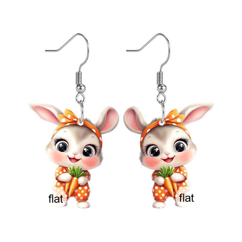 Cute Rabbit and Carrot Design Earrings