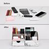 PU Leather Desk Organizer Pencil Holder Office Supplies Caddy Stationery Holder for Home School and Office Supplies